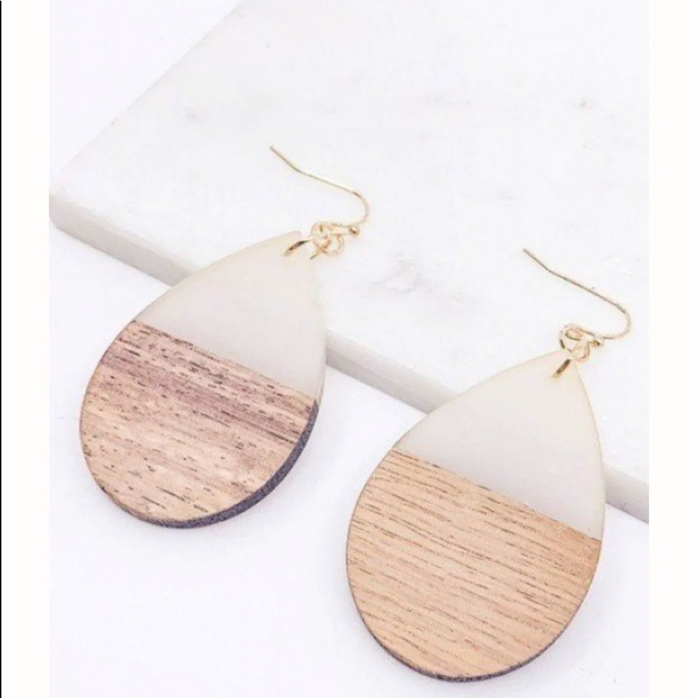 Wood Teardrop Earrings